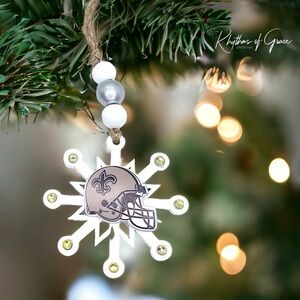 Saintsational Holiday Cheer: Handmade New Orleans Saints Christmas Ornament!